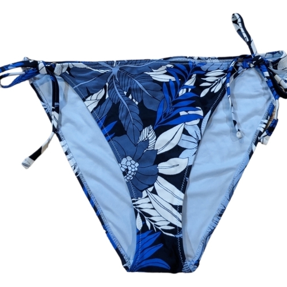 Aerie Blue Floral Tropical Cheeky Tie Bikini Bottom sz XXL NWOT